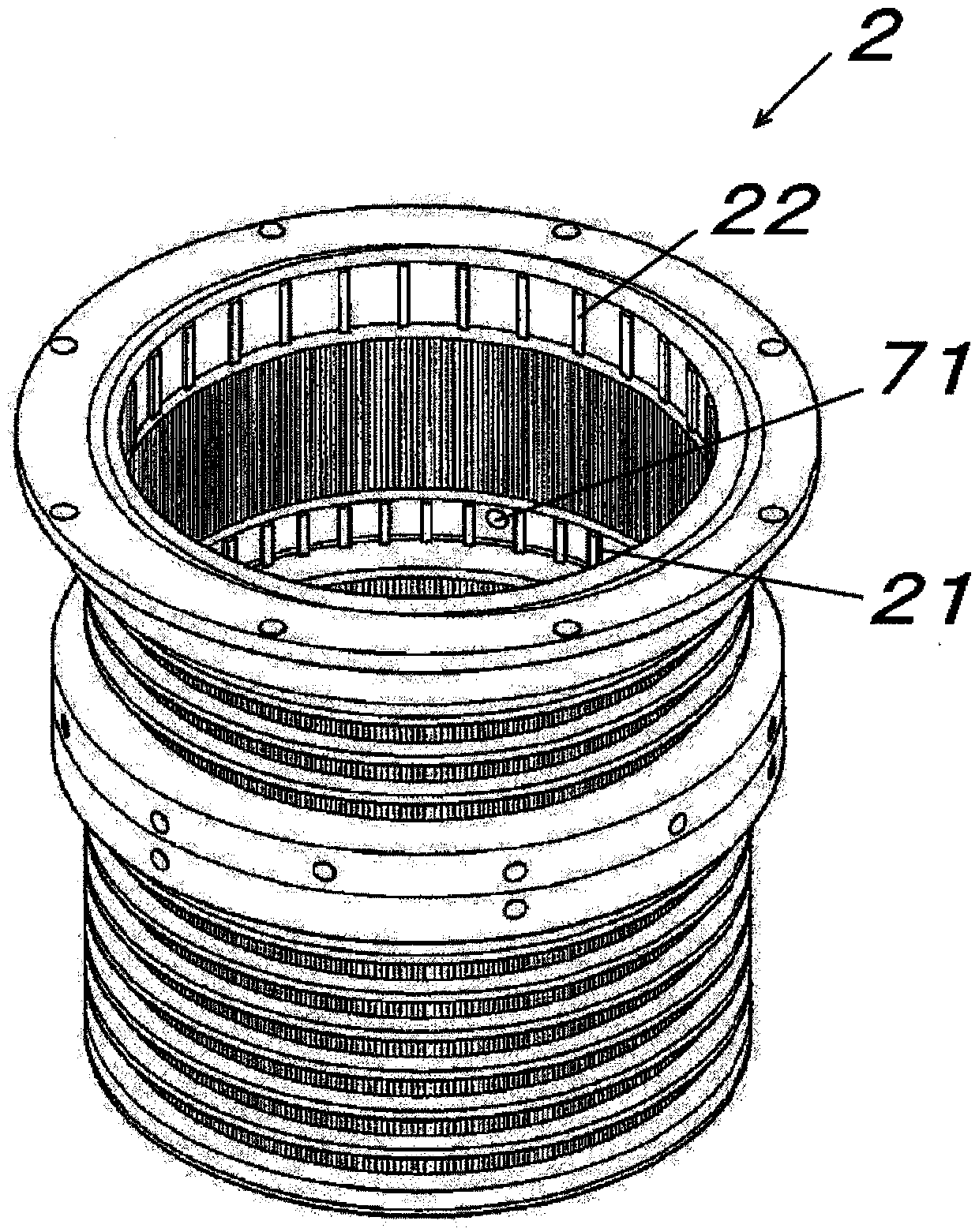 Screening device for paper making