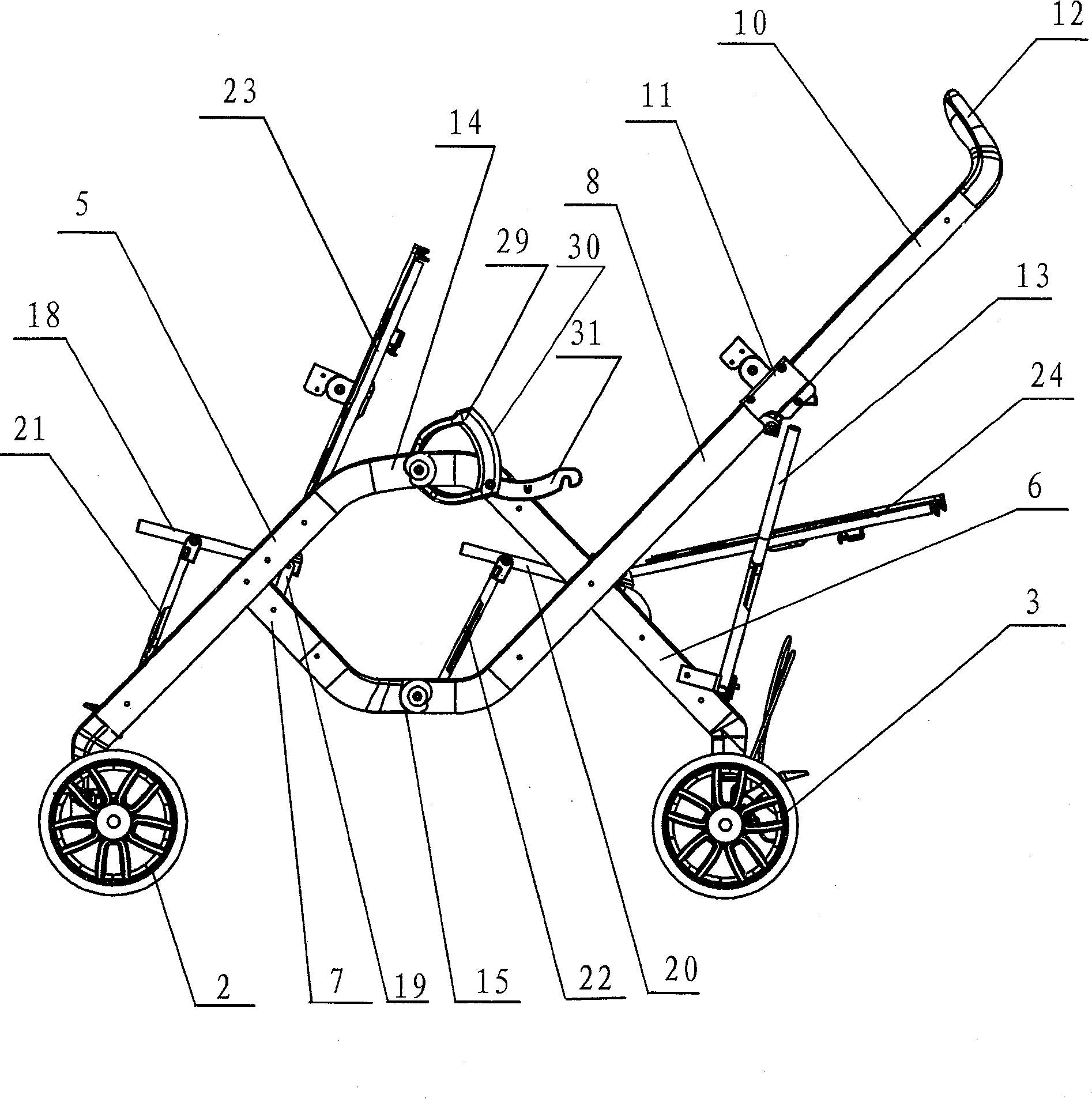 Fore-and-after seat go-cart for double child