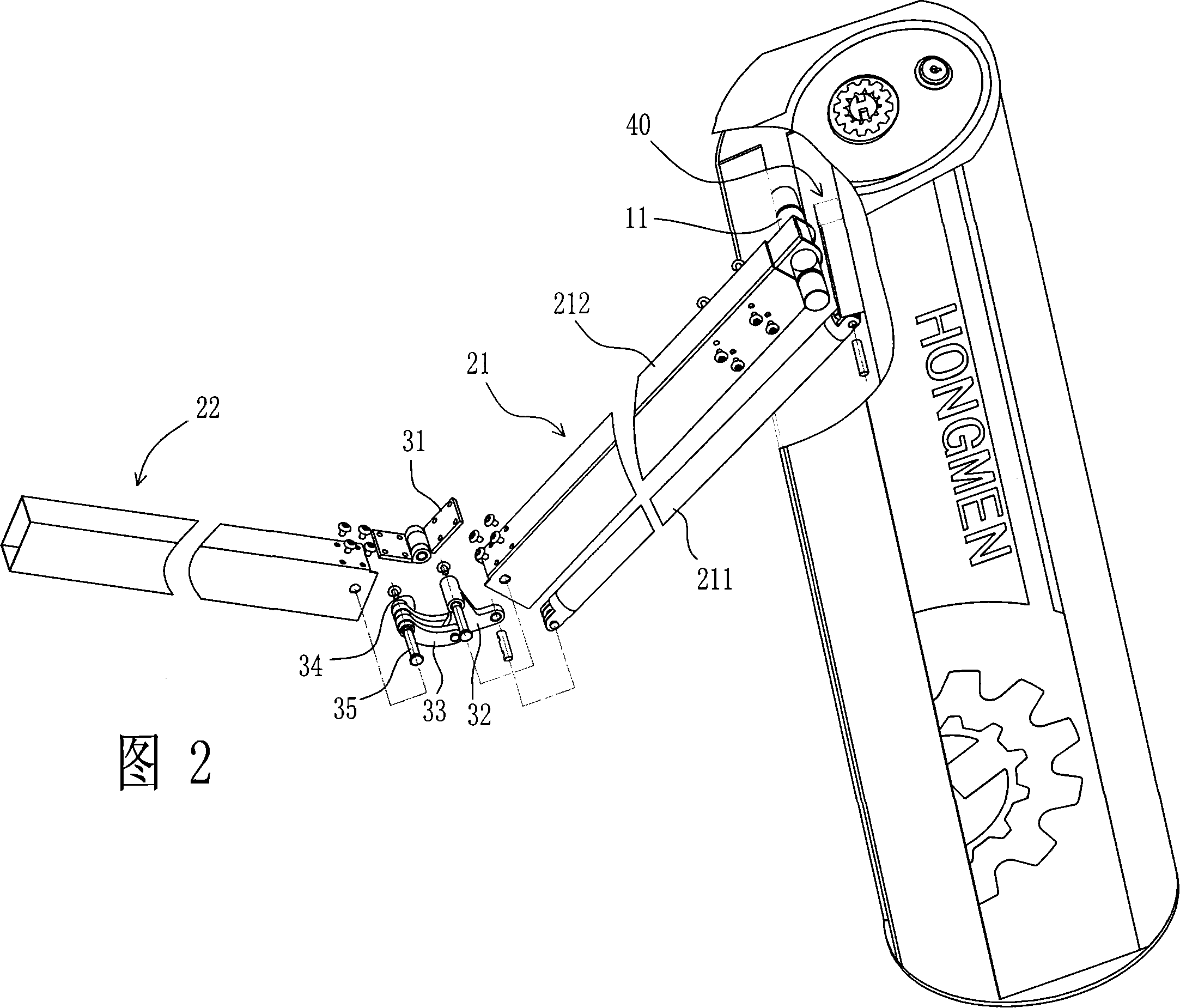 Arm spread type telescopic brake bar mechanism for road brake