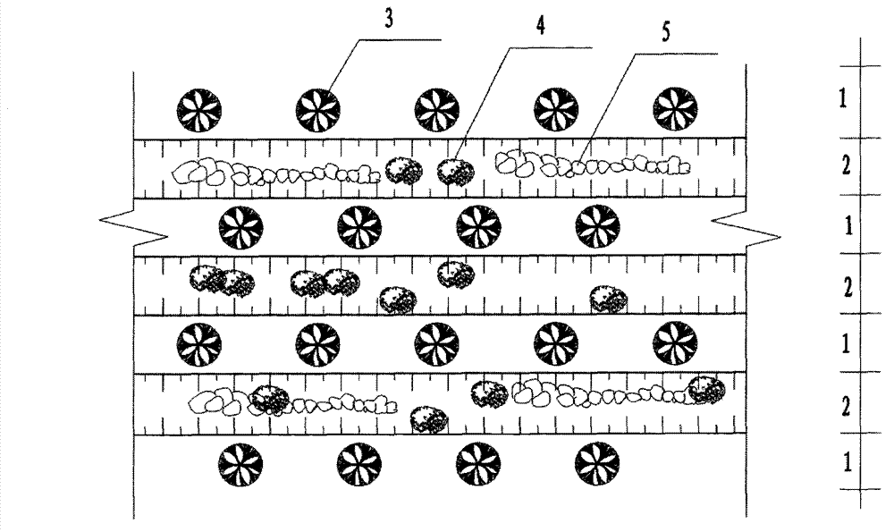Construction method of furrow-shaped slow flow ecological purification system