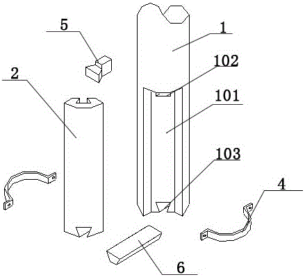 A kind of repair structure with inlaid inlaid root of ancient building column