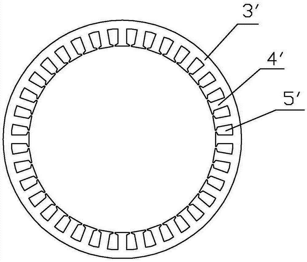 Large-diameter motor stator structure and mounting method thereof