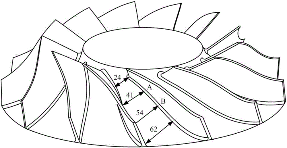 Double-row grooving plunge milling method of integral impeller