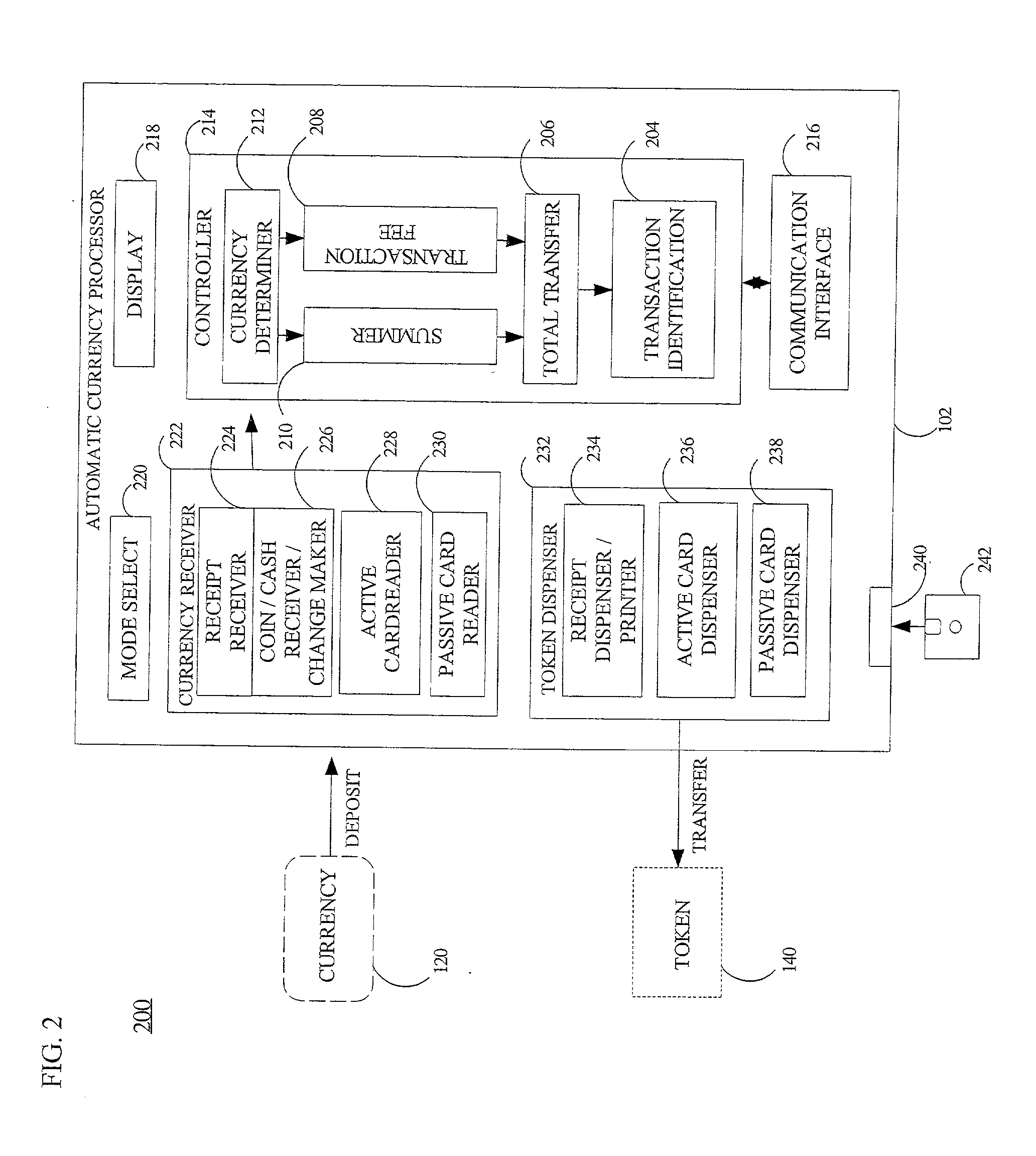 Multiple denomination currency receiving and prepaid card dispensing method and apparatus
