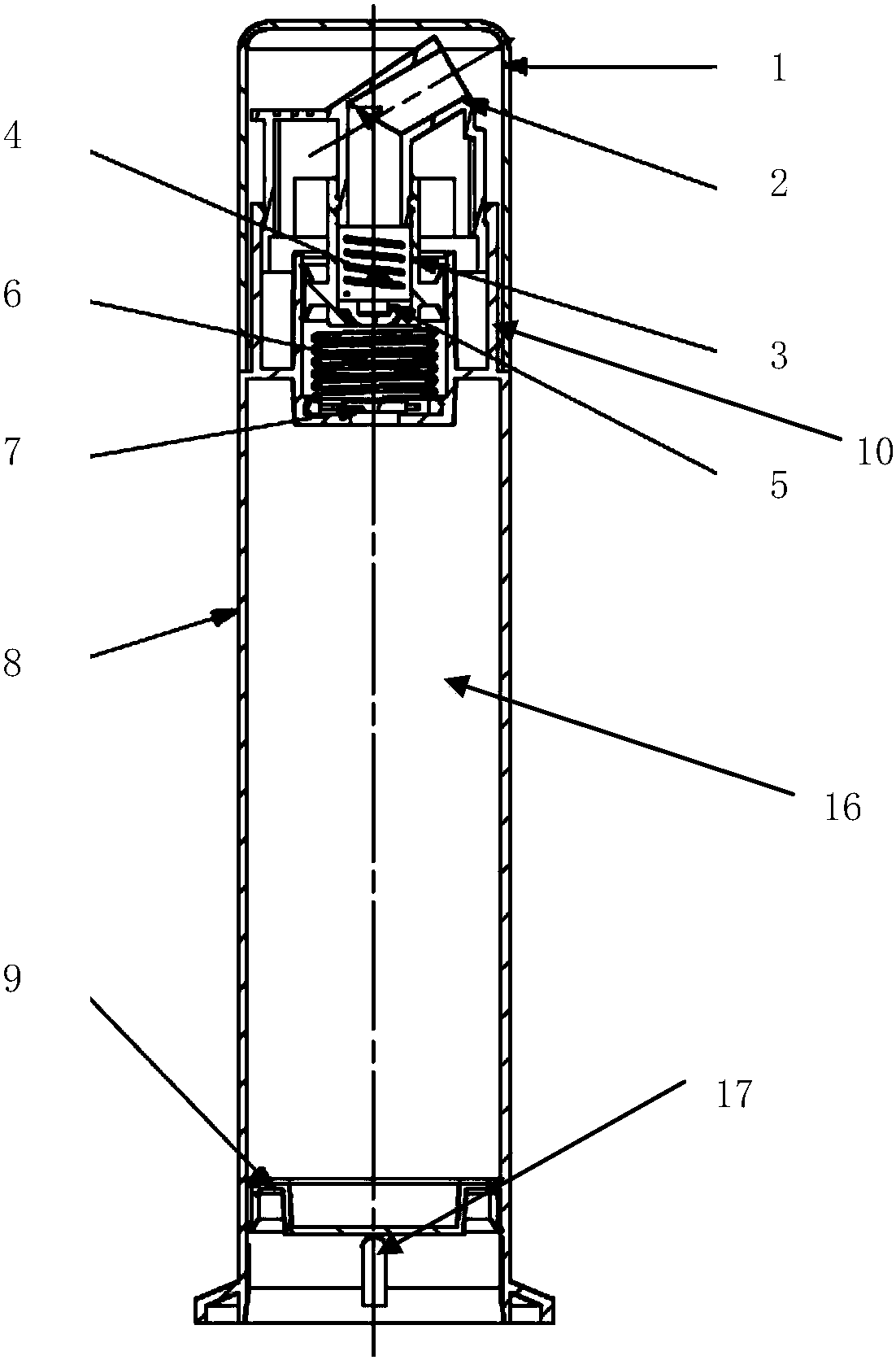 Double-valve vacuum pump with piston opening and closing control, container and method