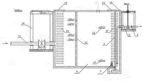 A seasonal shoal river floodplain water intake structure and water intake process