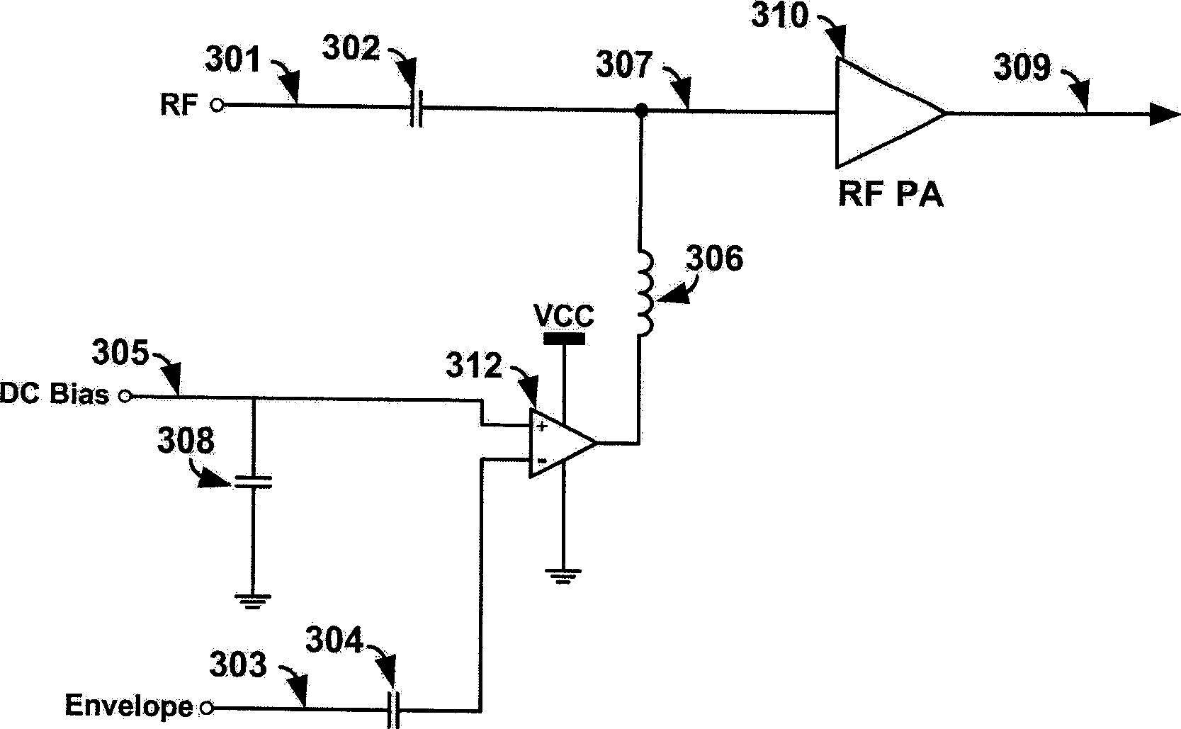 Injection circuit with external predistortion