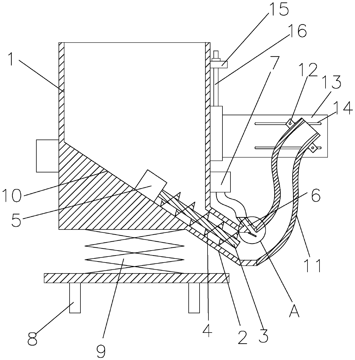 Feed sprinkling device for flatfish