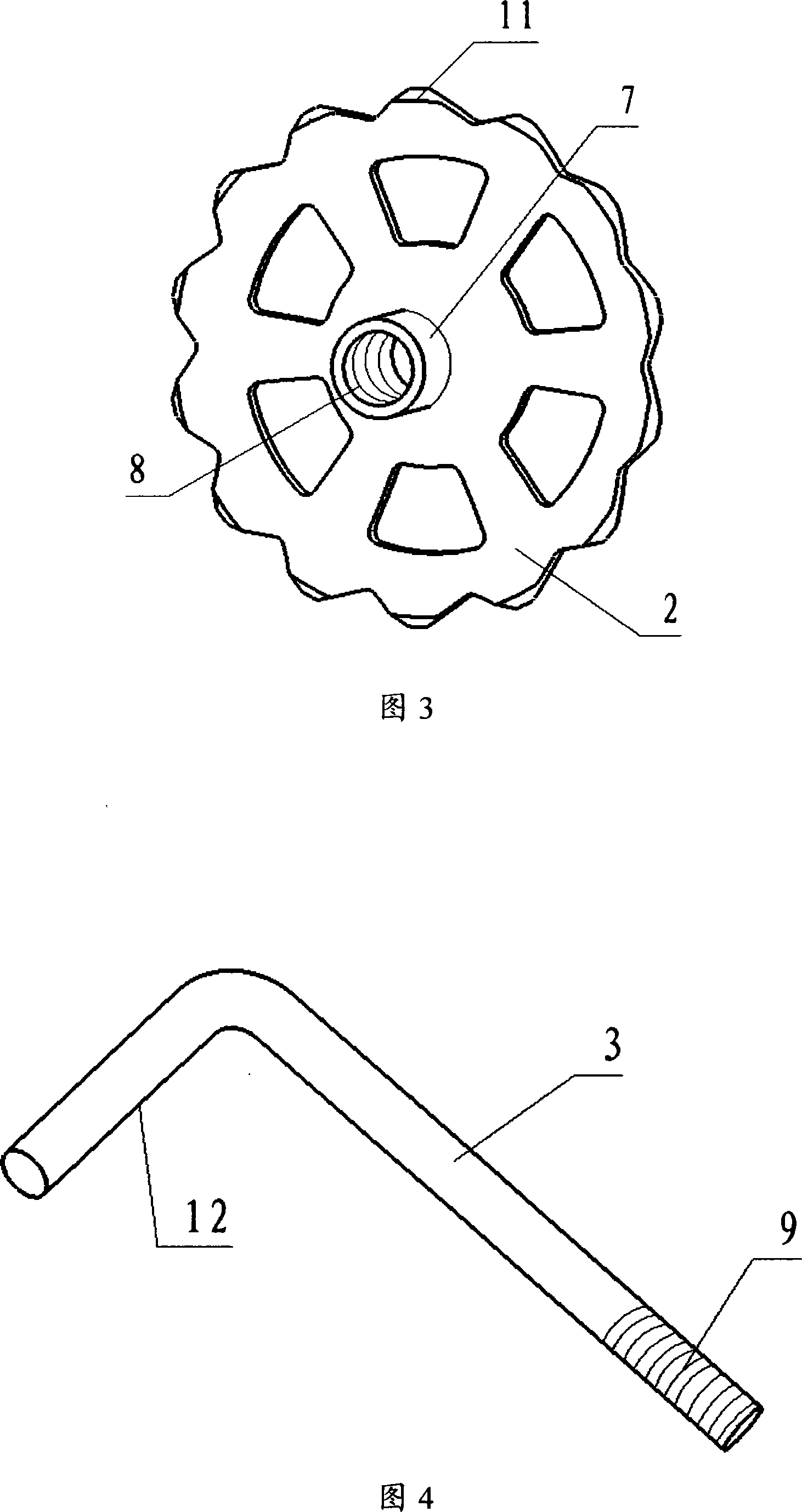 Withdrawable fixing device for postoperative skull and other osseous tissue