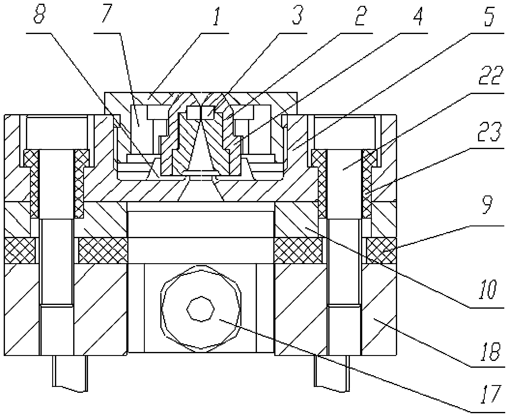 Wire nozzle device for numerical control wire cut electric discharge machine