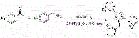 A kind of synthetic method of many substituted imidazoles