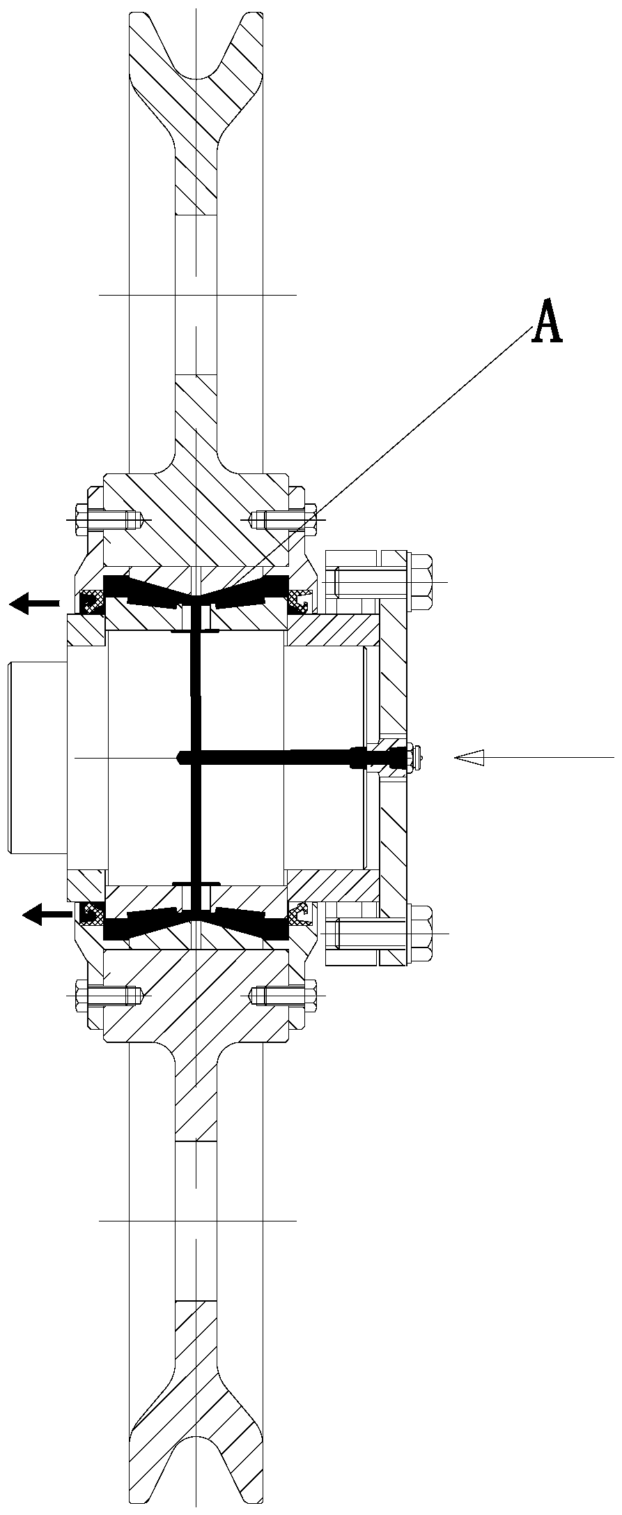 Automatic oil lubrication device of bearing of wheel or pulley