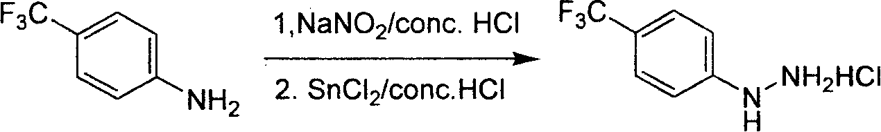 Industrial synthesis method for 4-trifluoromethylphenylhydrazine Hydrochloride