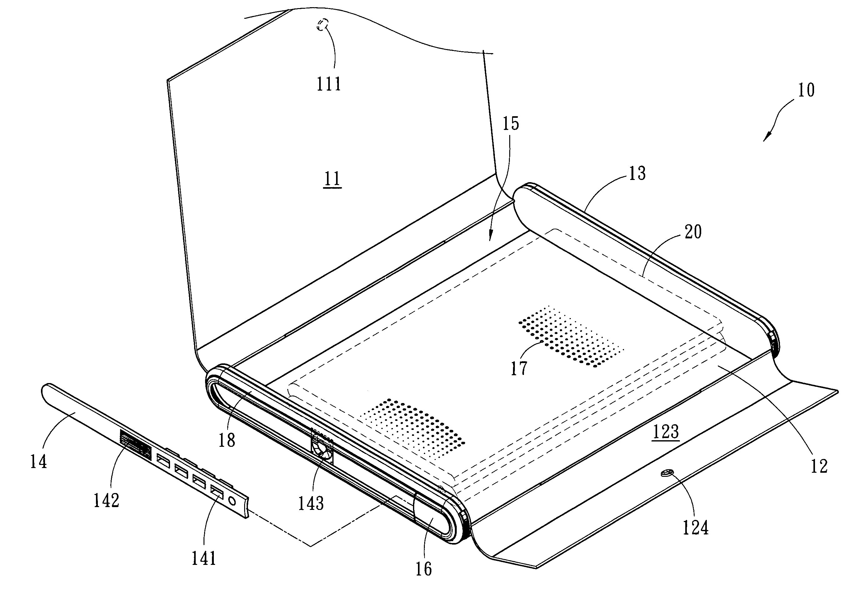 Holding dock for portable computers