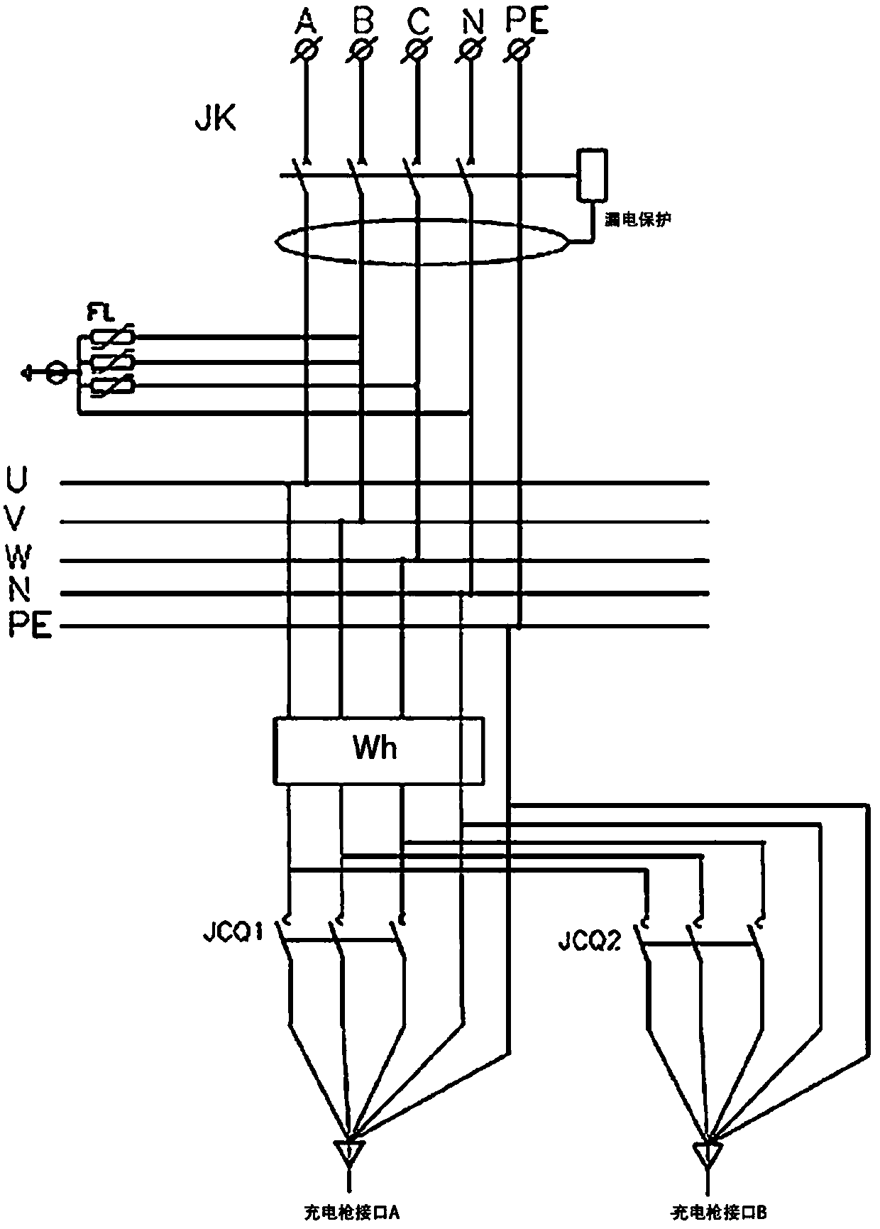 Vertical alternating-current charging pile and method