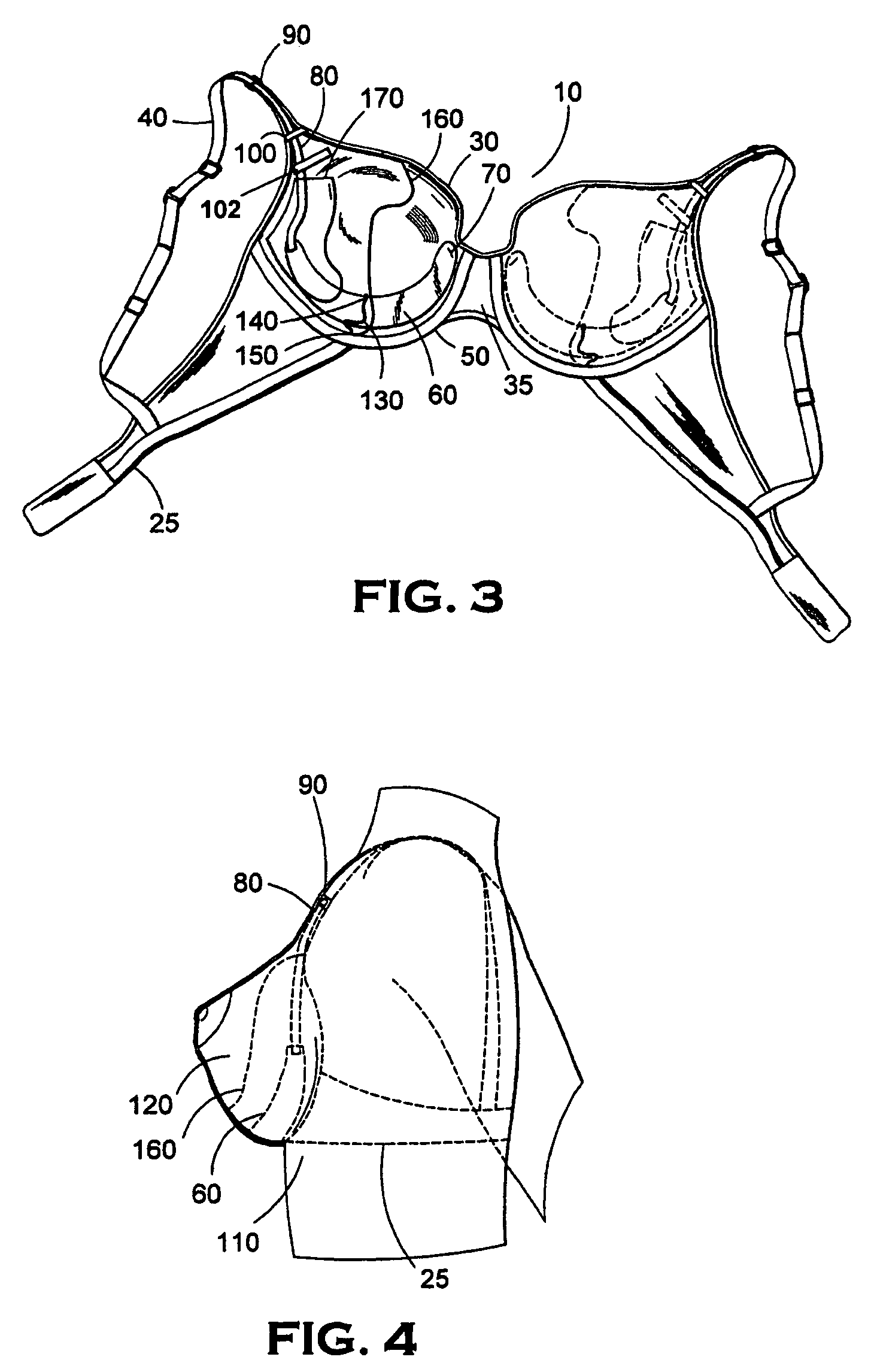 Adjustable breast positioning system for women's garment
