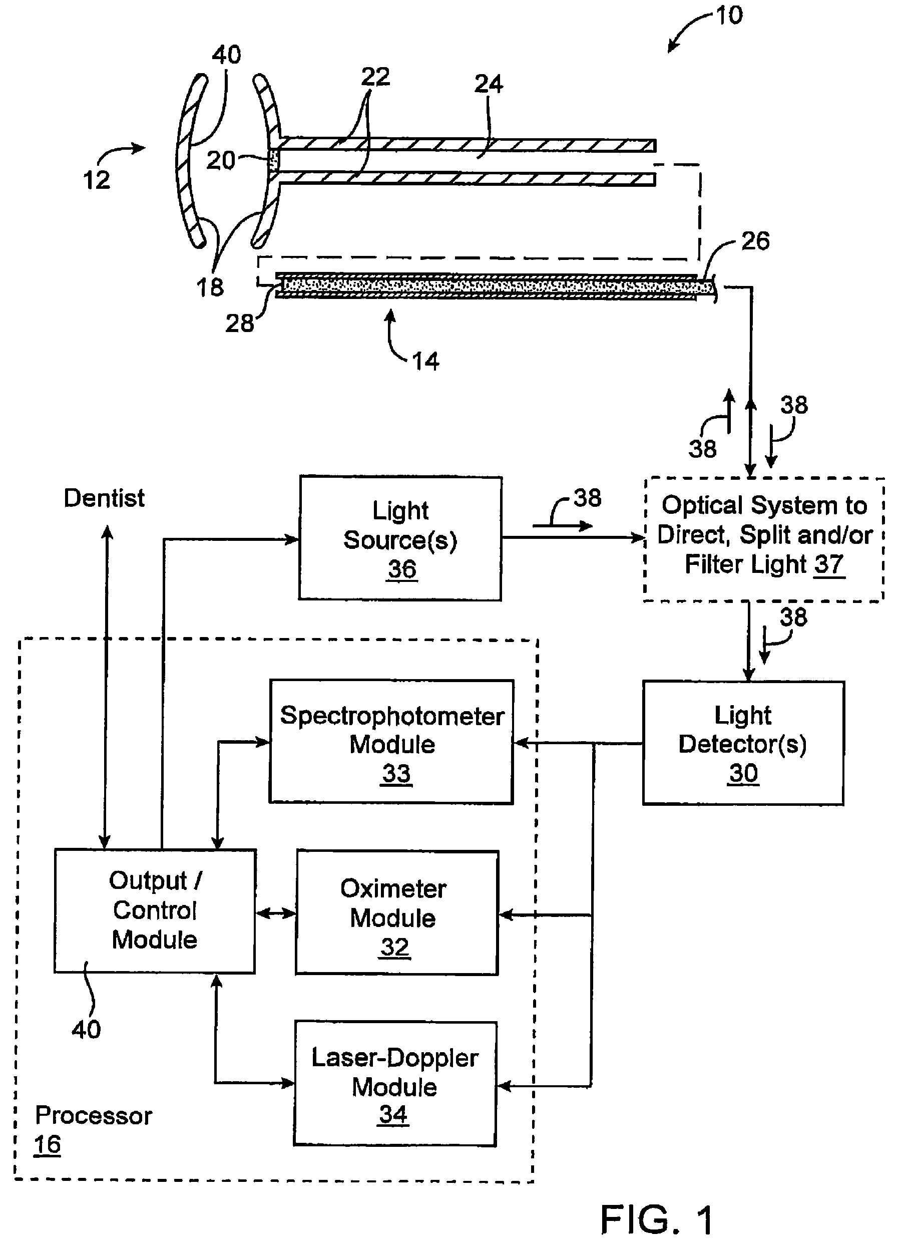 Oral health measurement clamping probe, system, and method