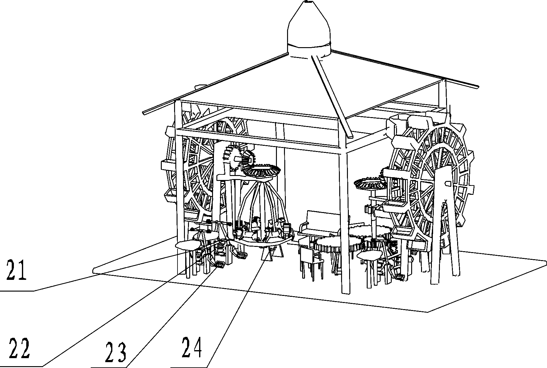 Multifunctional waterwheel body-building system