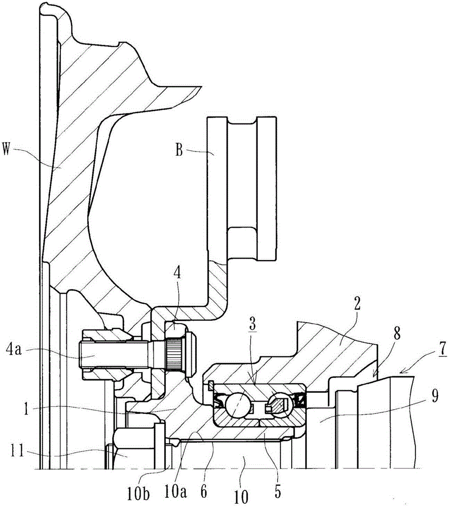 Bearing device for wheel