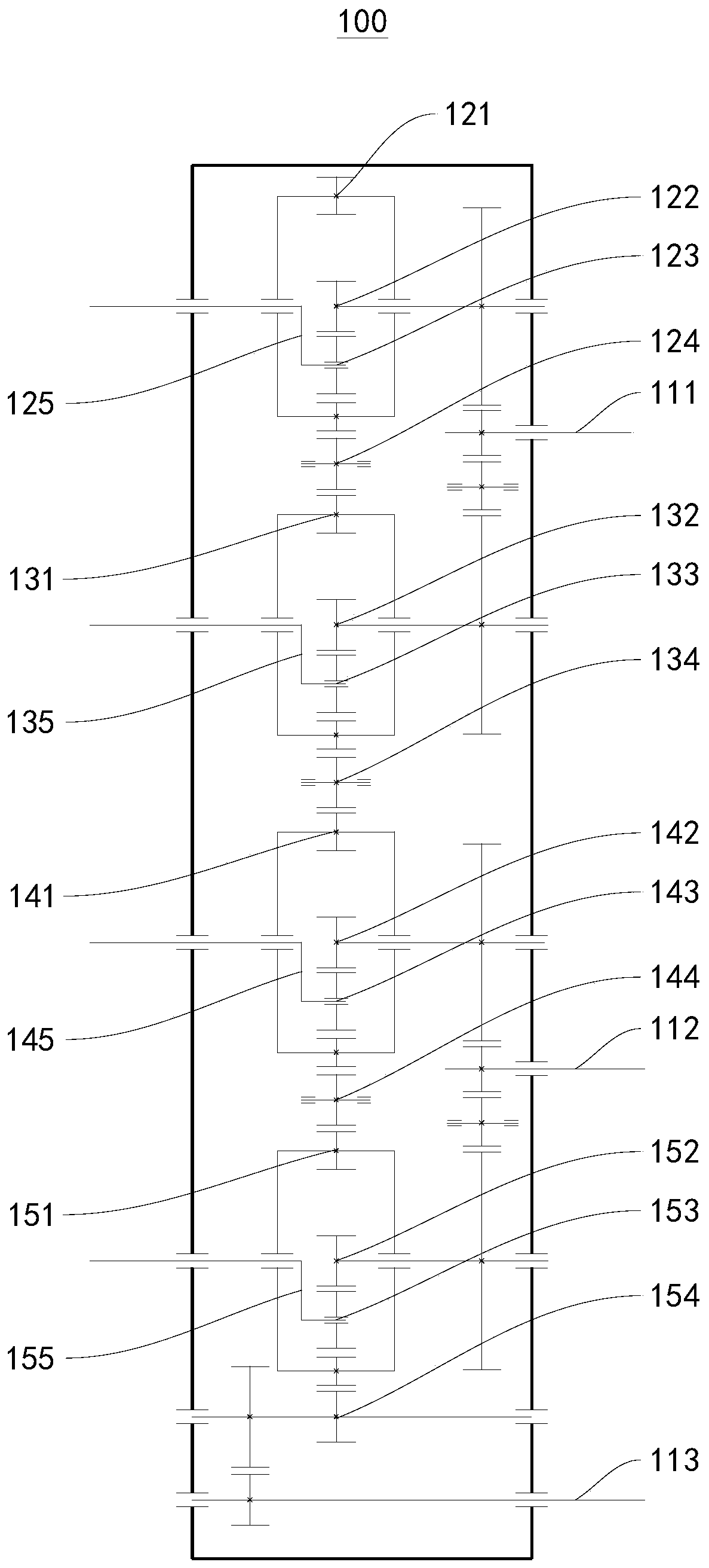 Differential reduction gear, drive mechanism for crane, and shoreside container crane