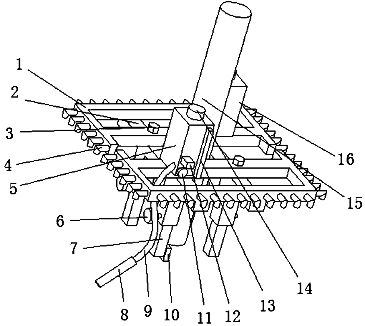 A branch puller for drip irrigation of fruit trees in saline-alkali land