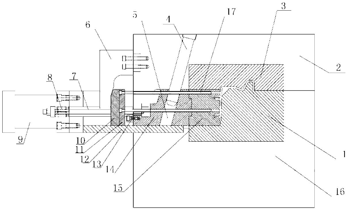 Die-casting die and method for delay ejection of lateral die sinking