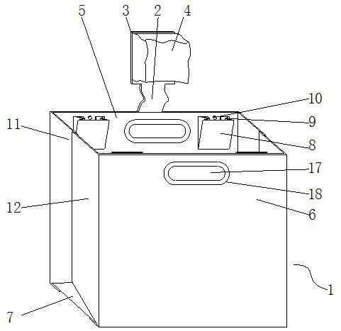 Convenient square-bottom bag and manufacturing method thereof