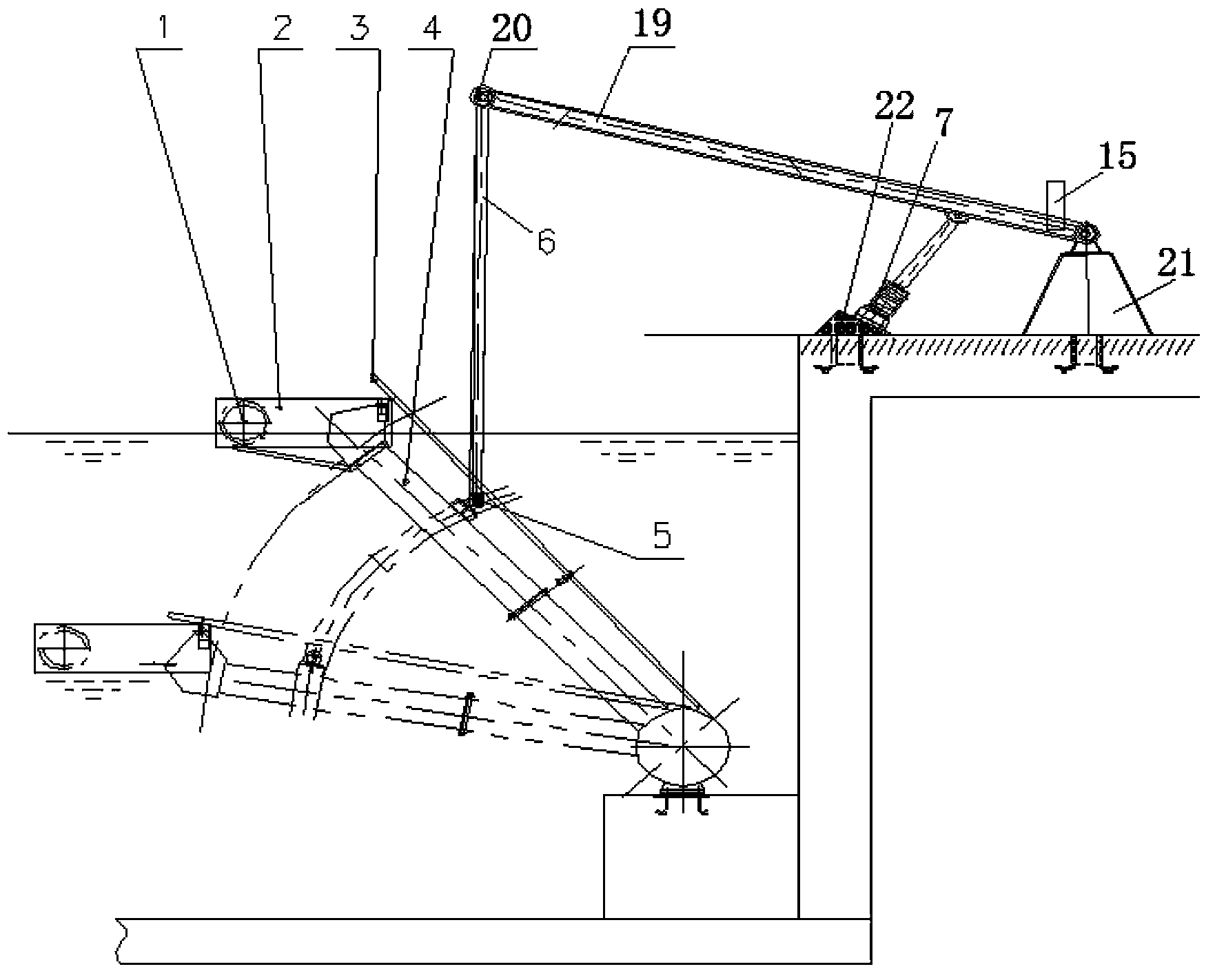 Spiral-arm hydraulic push-rod decanting device