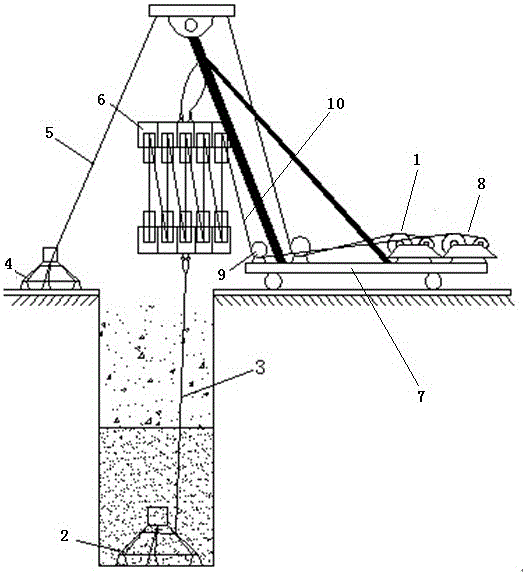 Salvage method for large-diameter pile buried hammer