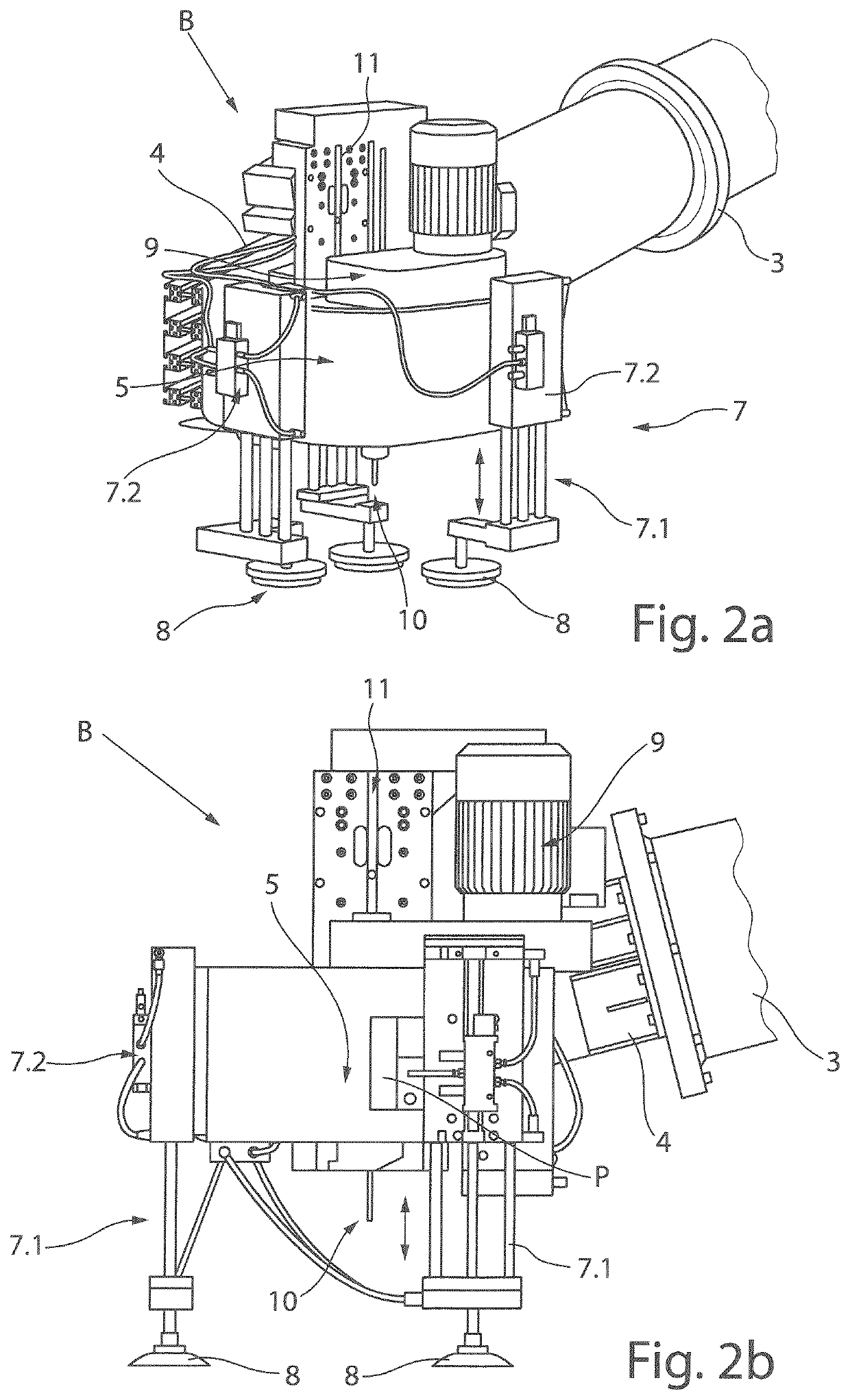 Method and arrangement of introducing boreholes into a surface of a workpiece mounted in a stationary manner using a boring tool attached to an articulated-arm robot