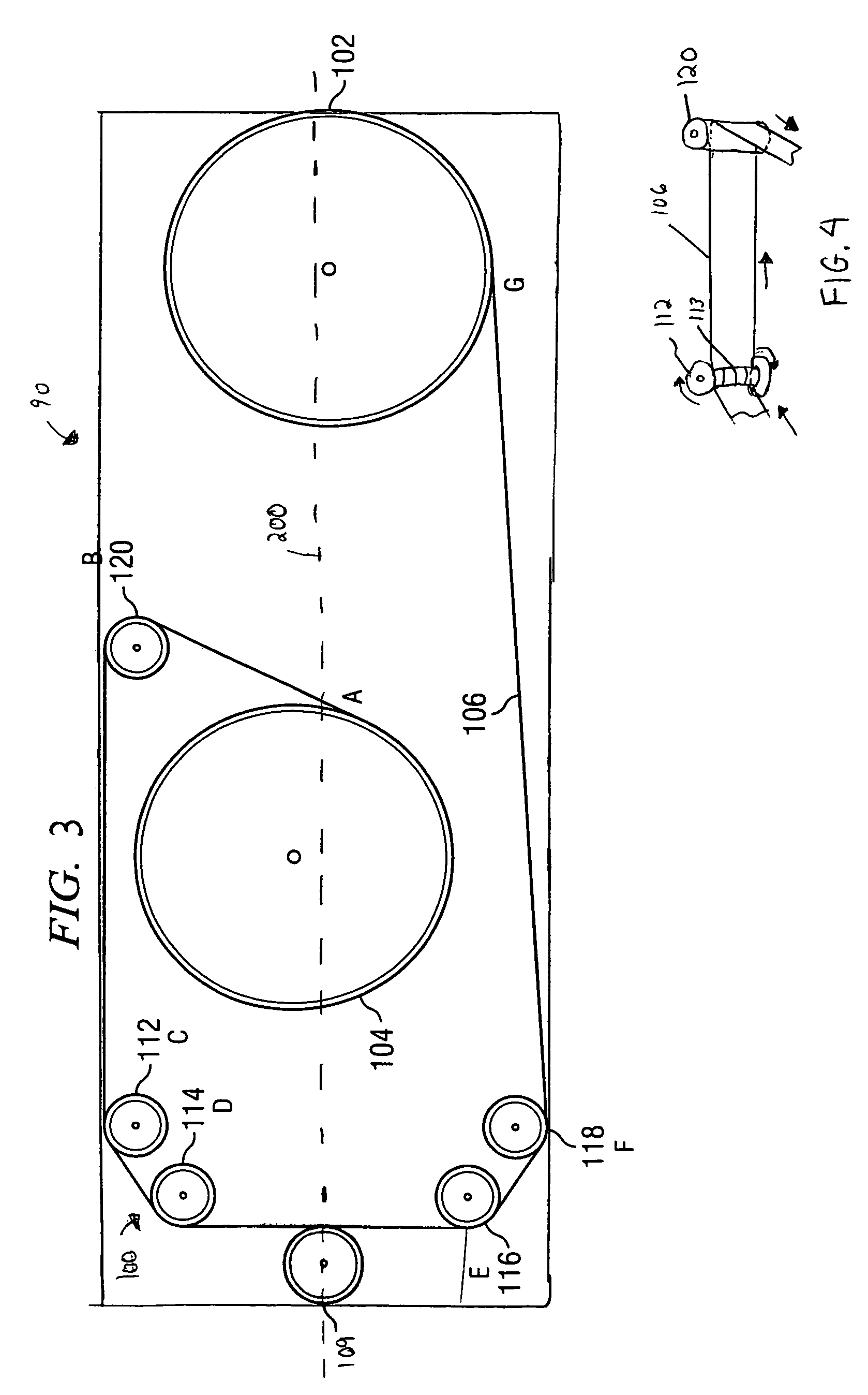Roller guide tape path