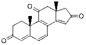 Androstane-4, 6, 8 (9), 13 (14)-tetraene-3, 11, 16-triketone and application thereof