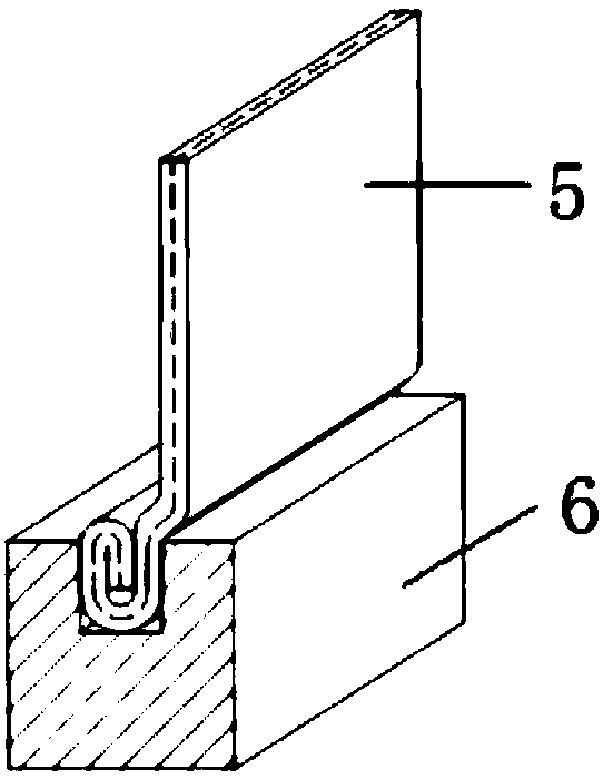 Cooling fin and cascaded caulking groove radiator