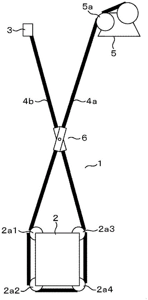 Anti-sway device for elevator sling