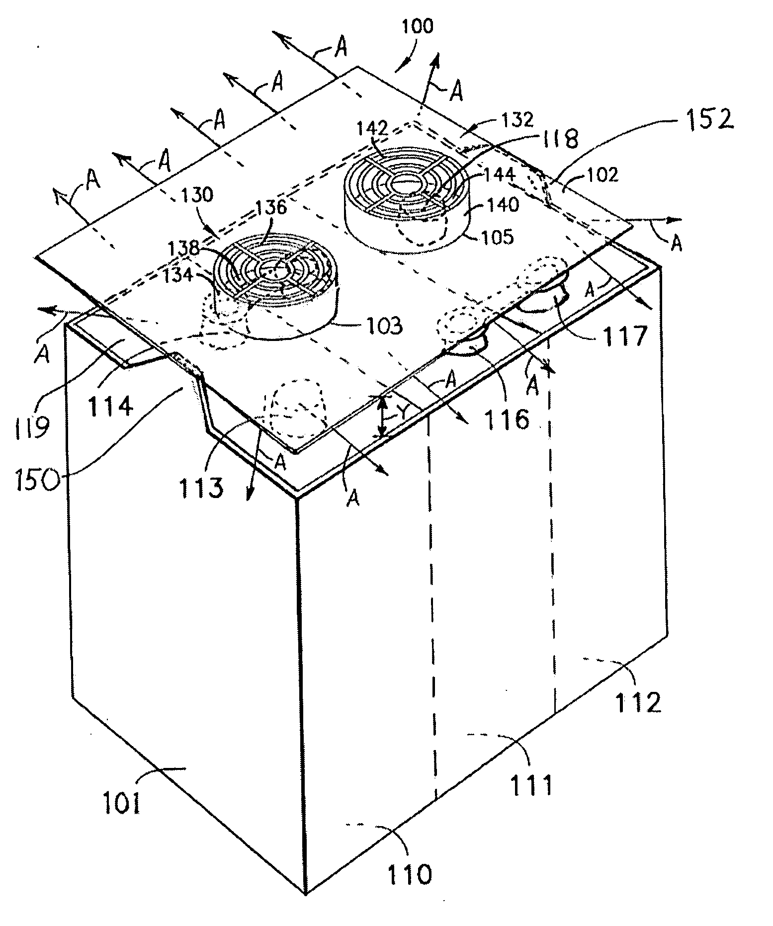 High capacity battery with integrally-powered cooling assembly