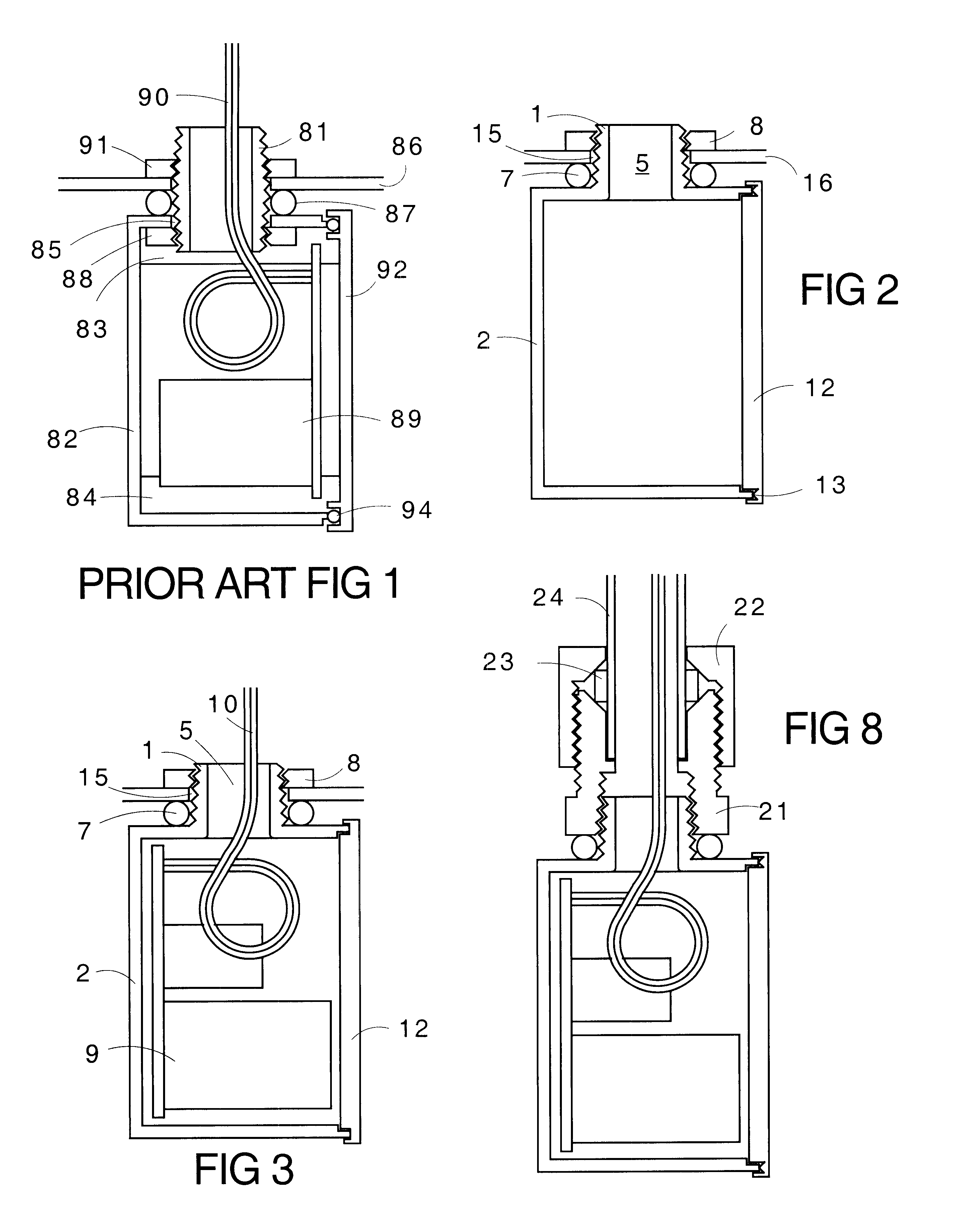 Watertight housing for electrical devices