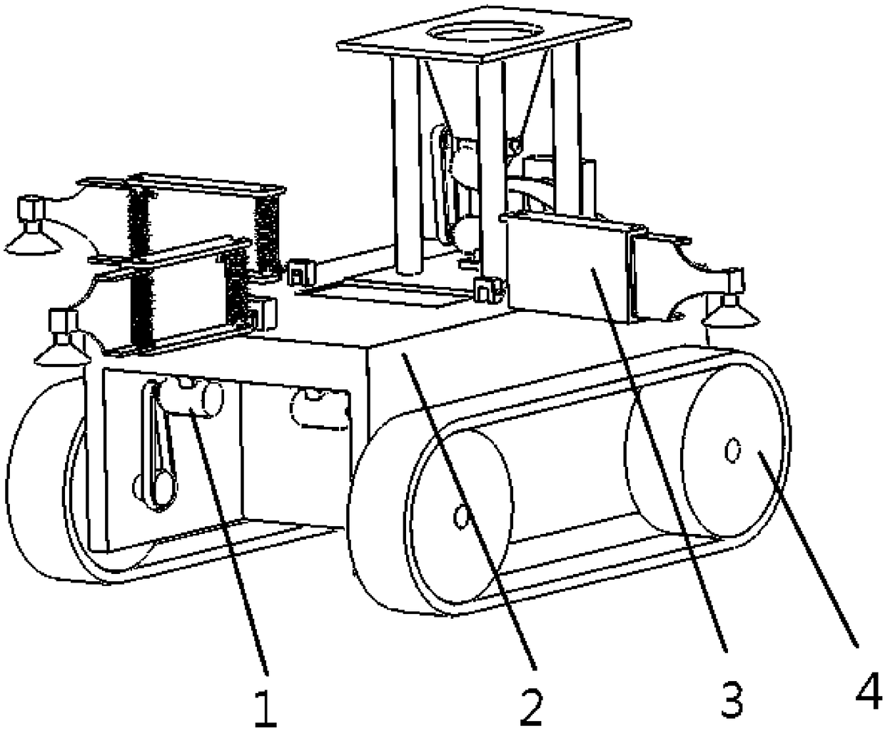 Mine detection device suitable for flat ground