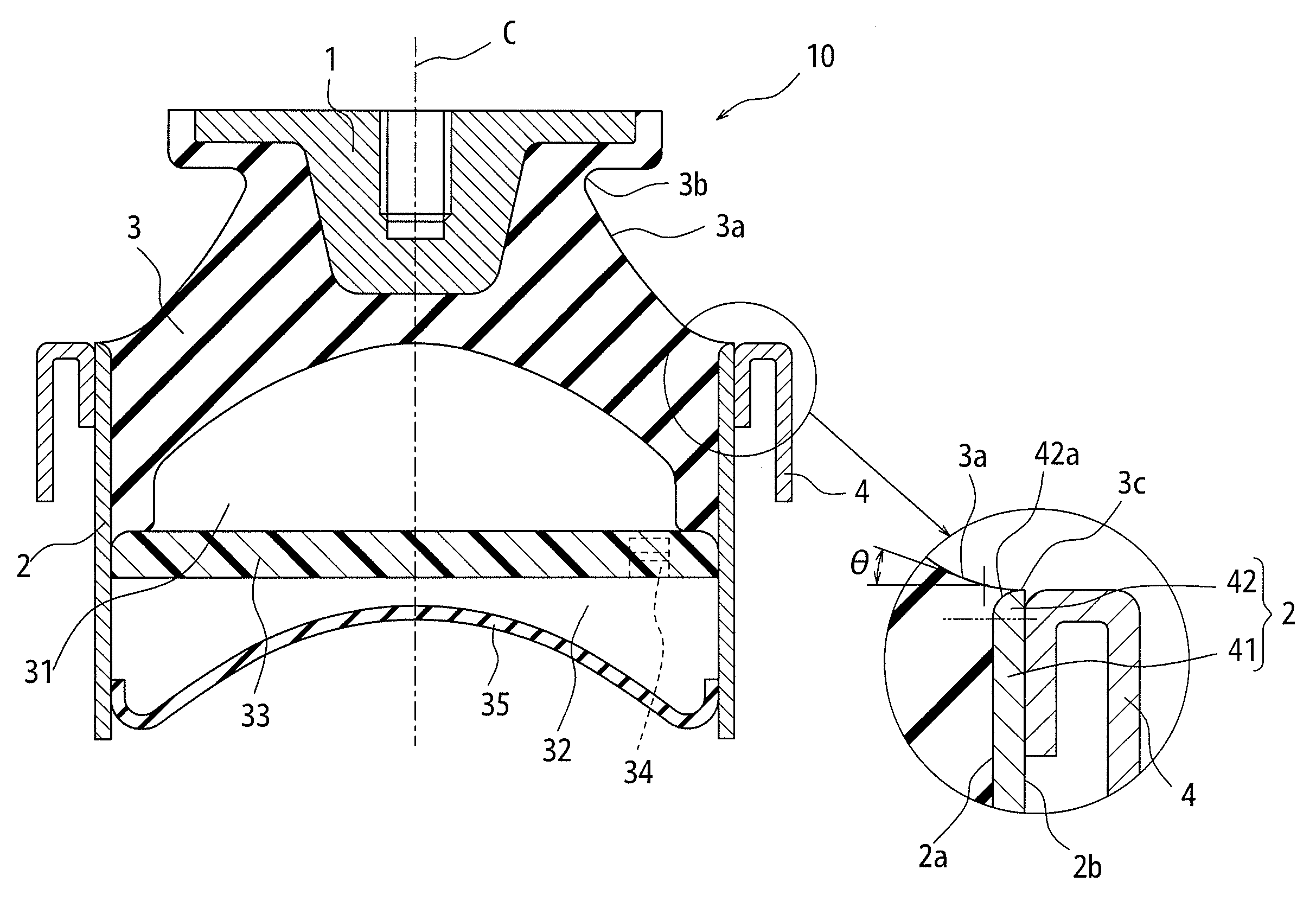 Tubular vibration-damping mount