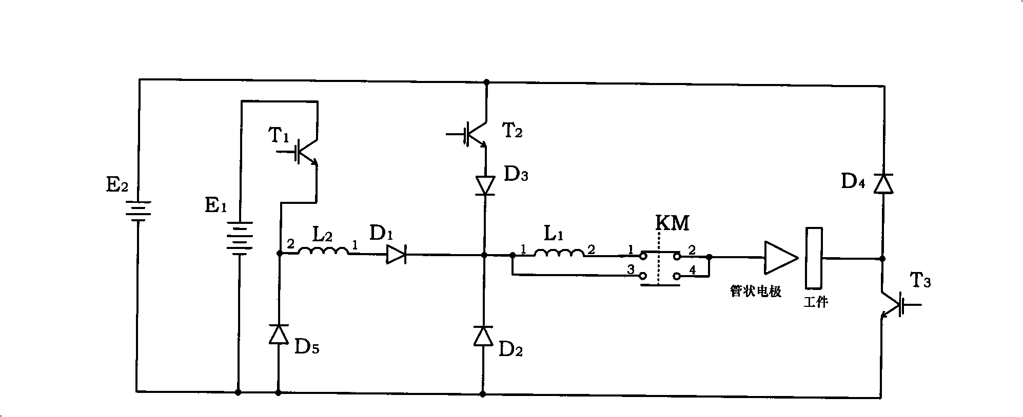Impulsing power source for spark pinhole processing