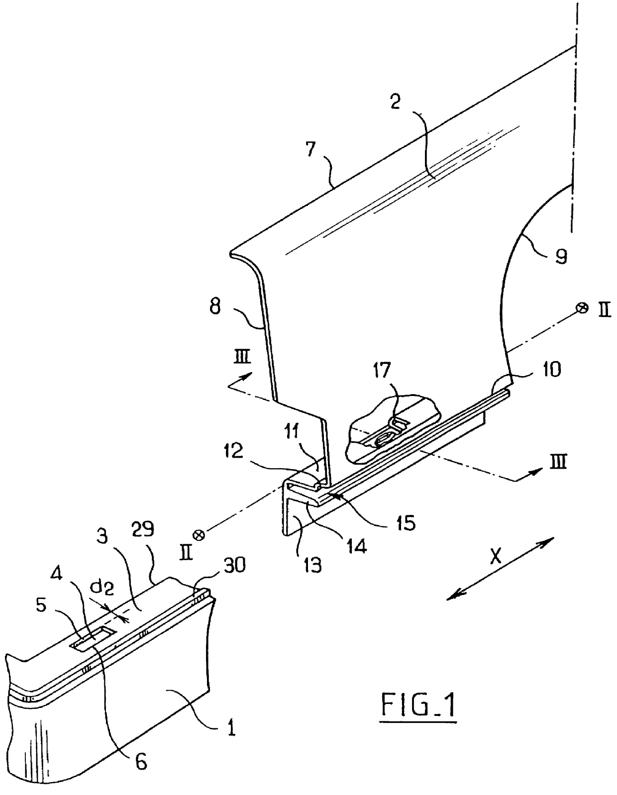 Device for fastening a bumper fairing to a motor vehicle fender