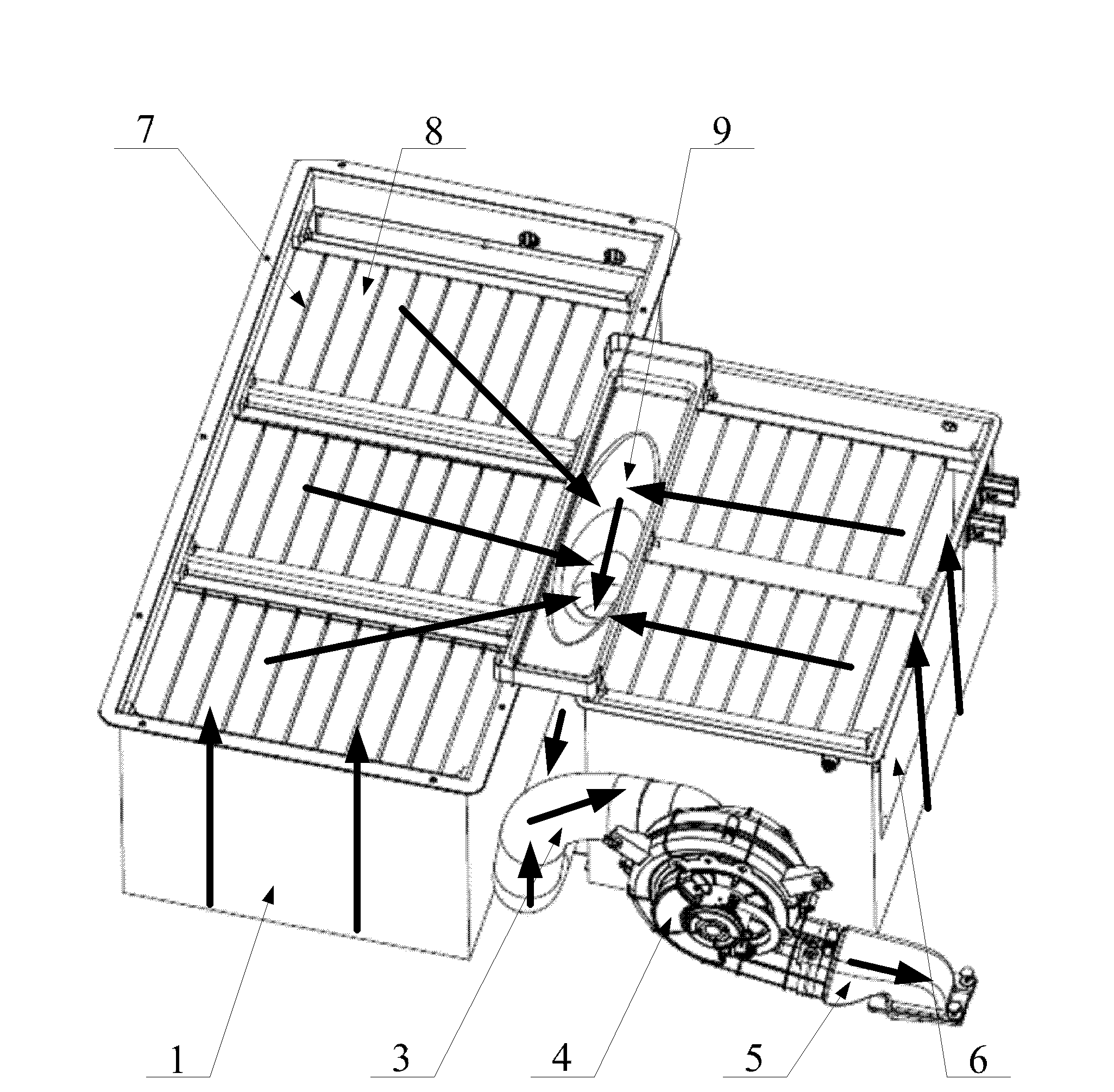 Electric vehicle and power battery assembly radiation system thereof