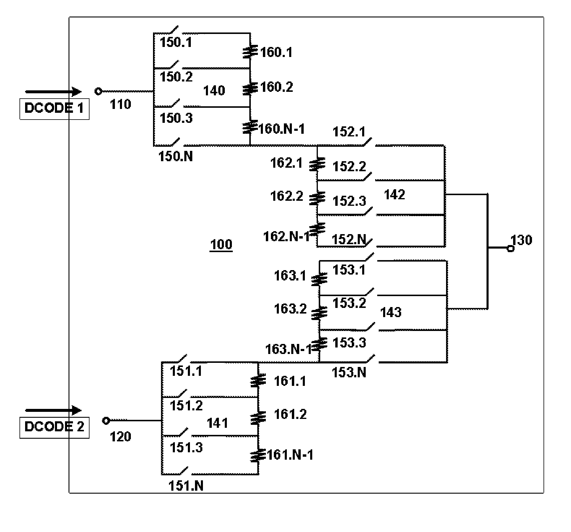 Digital potentiometer with independent control over both resistive arms
