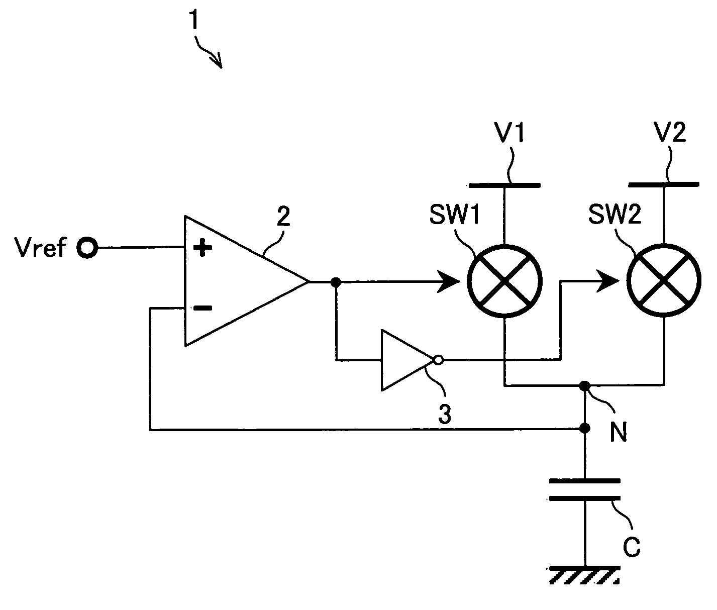 Analog Output Circuit, Data Signal Line Driving Circuit, Display, and Potential Writing Method