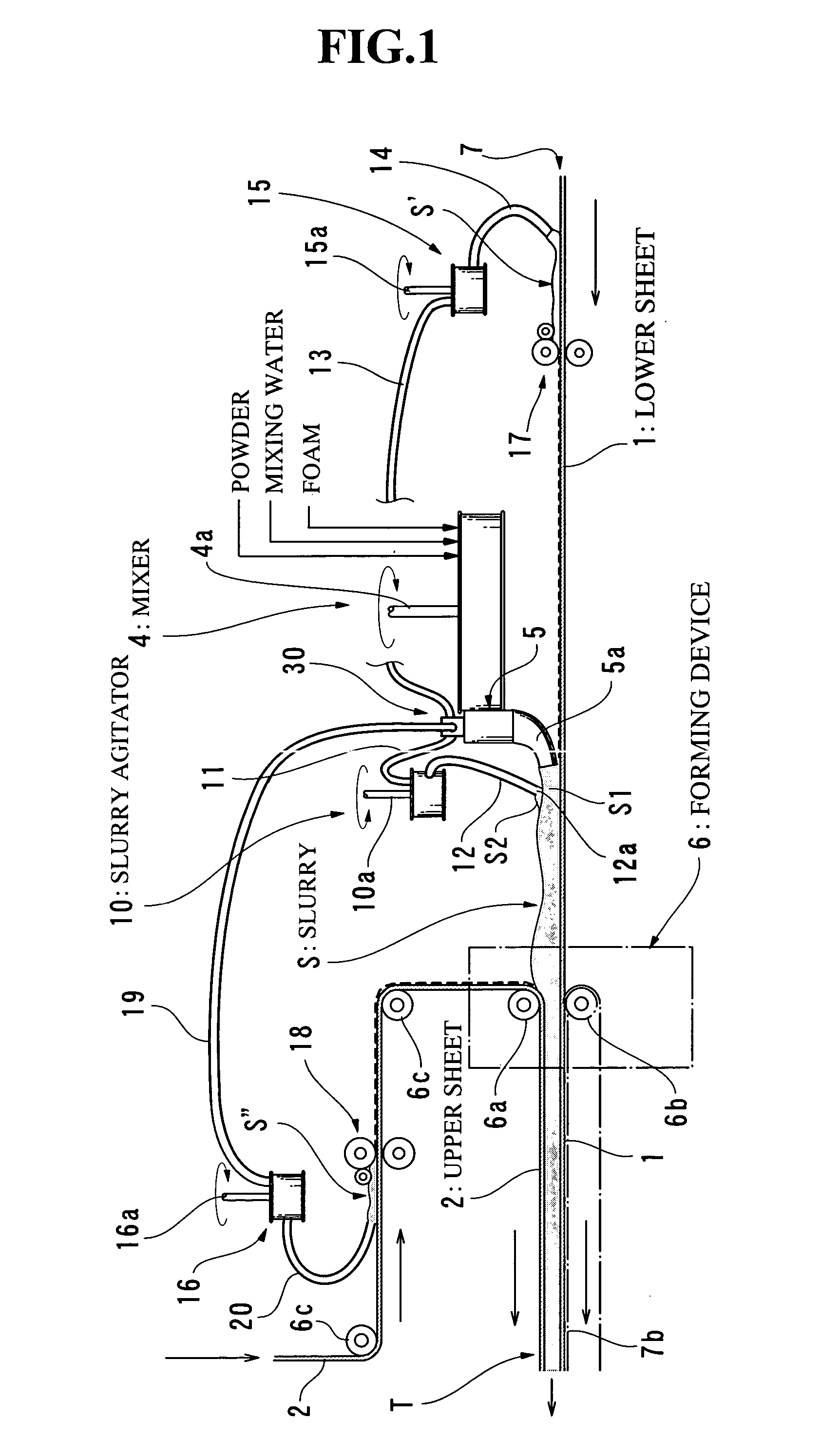 Apparatus and method for fractionating slurry and method of producing plaster-board