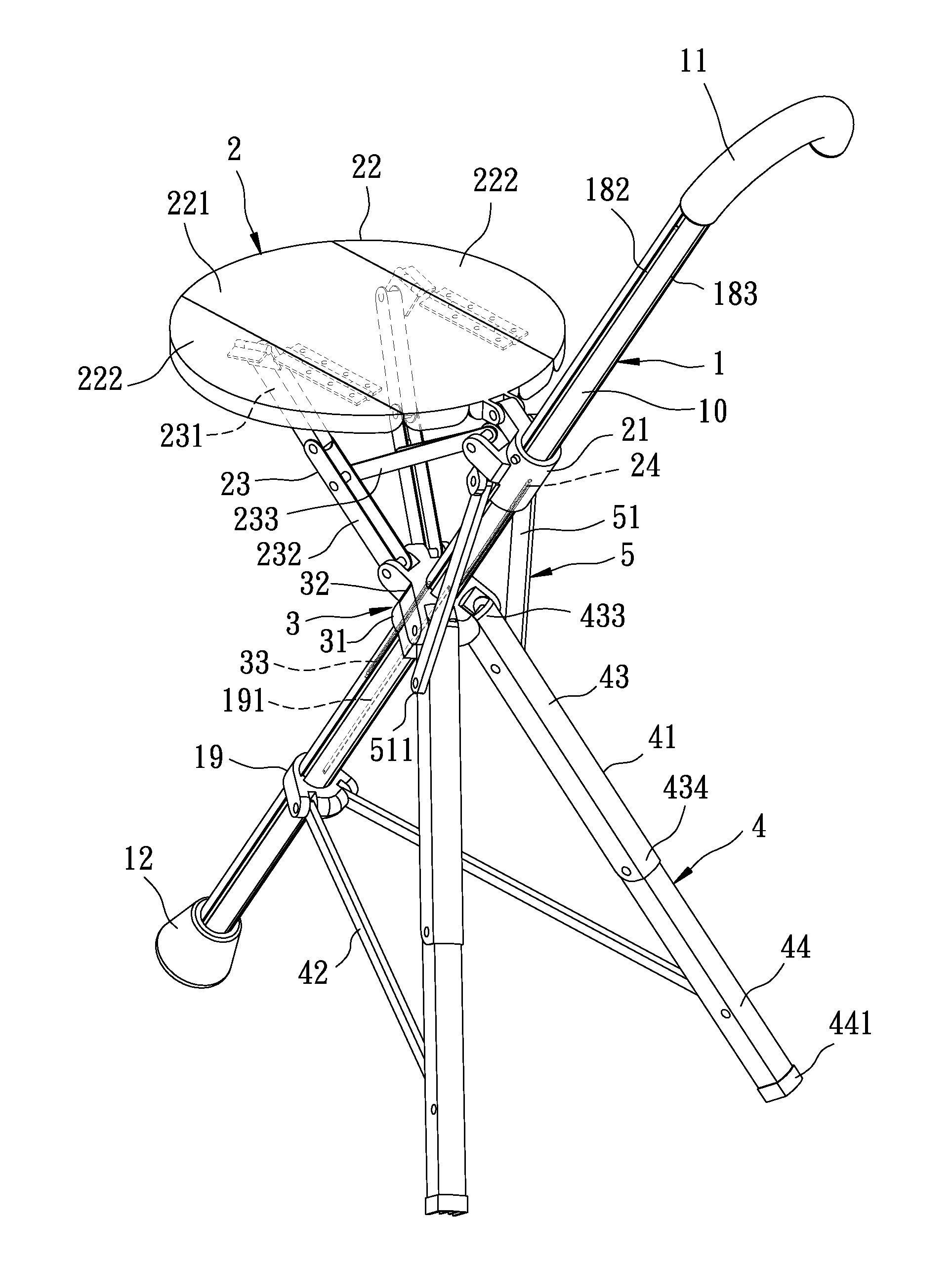 Walking stick chair