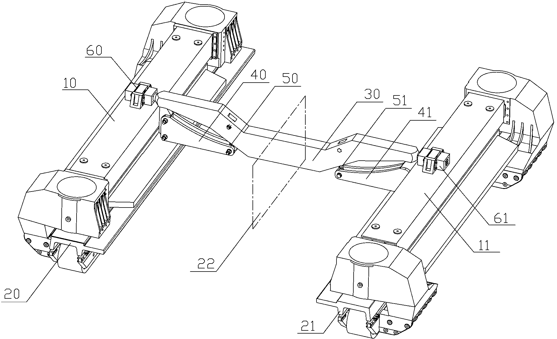 Anti-rolling decoupling mechanism of magnetic levitation vehicle walking unit