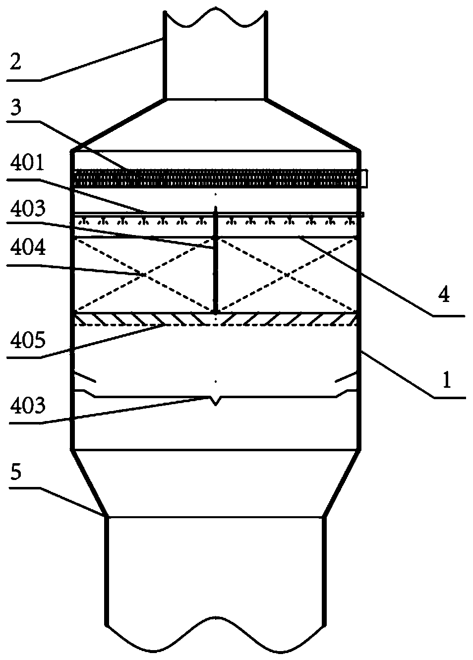 Coal-fired flue gas surplus energy recovery spray tower with load adaptability