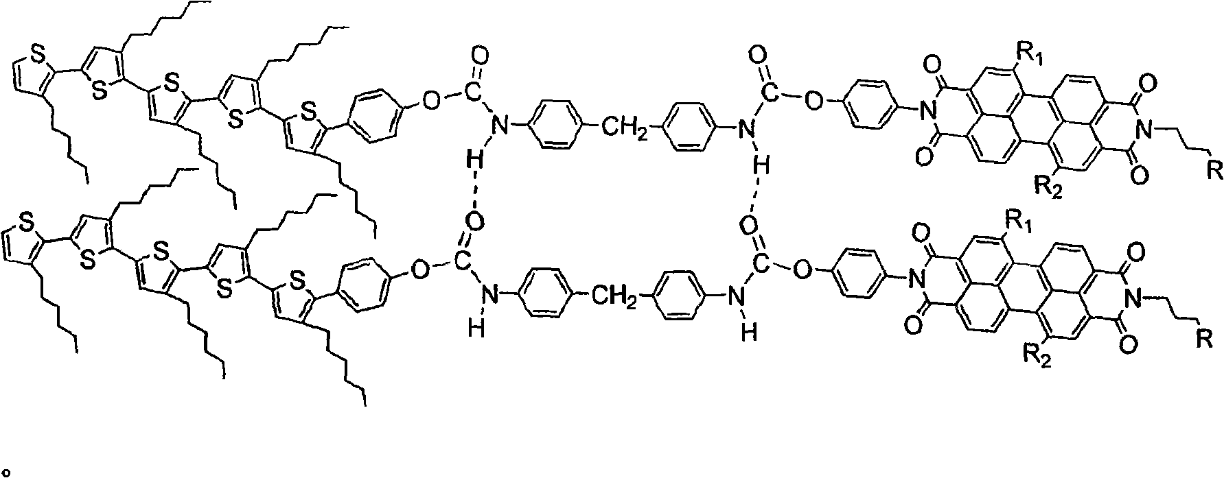 Supermolecule type organic solar battery material and preparation method thereof