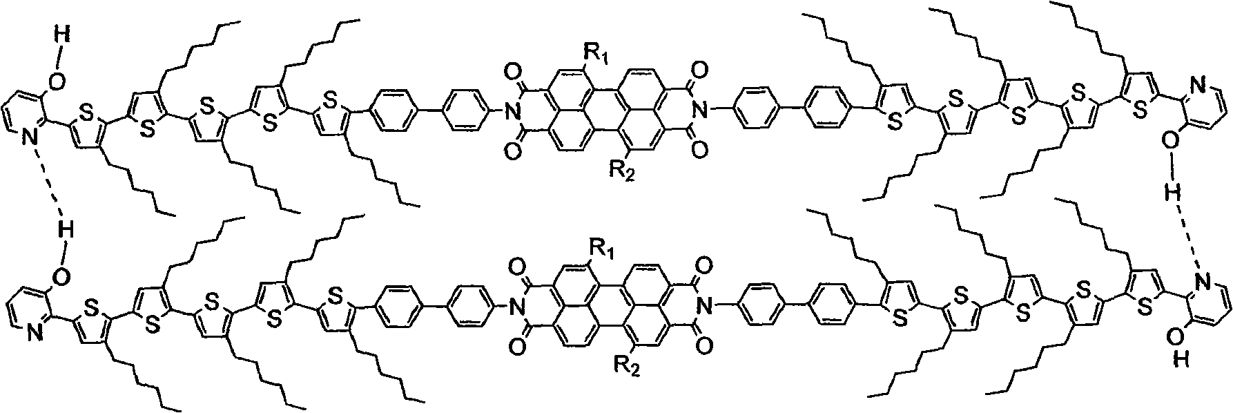 Supermolecule type organic solar battery material and preparation method thereof