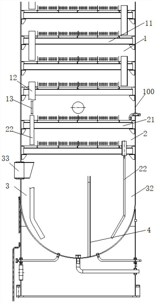 Structure and method for improving oxidation degree and efficiency in preparation process of dilute acid with high concentration of 65-68%